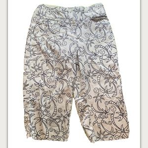 Coral Bay - Palm Tree/Coconut Short-Cut Pants